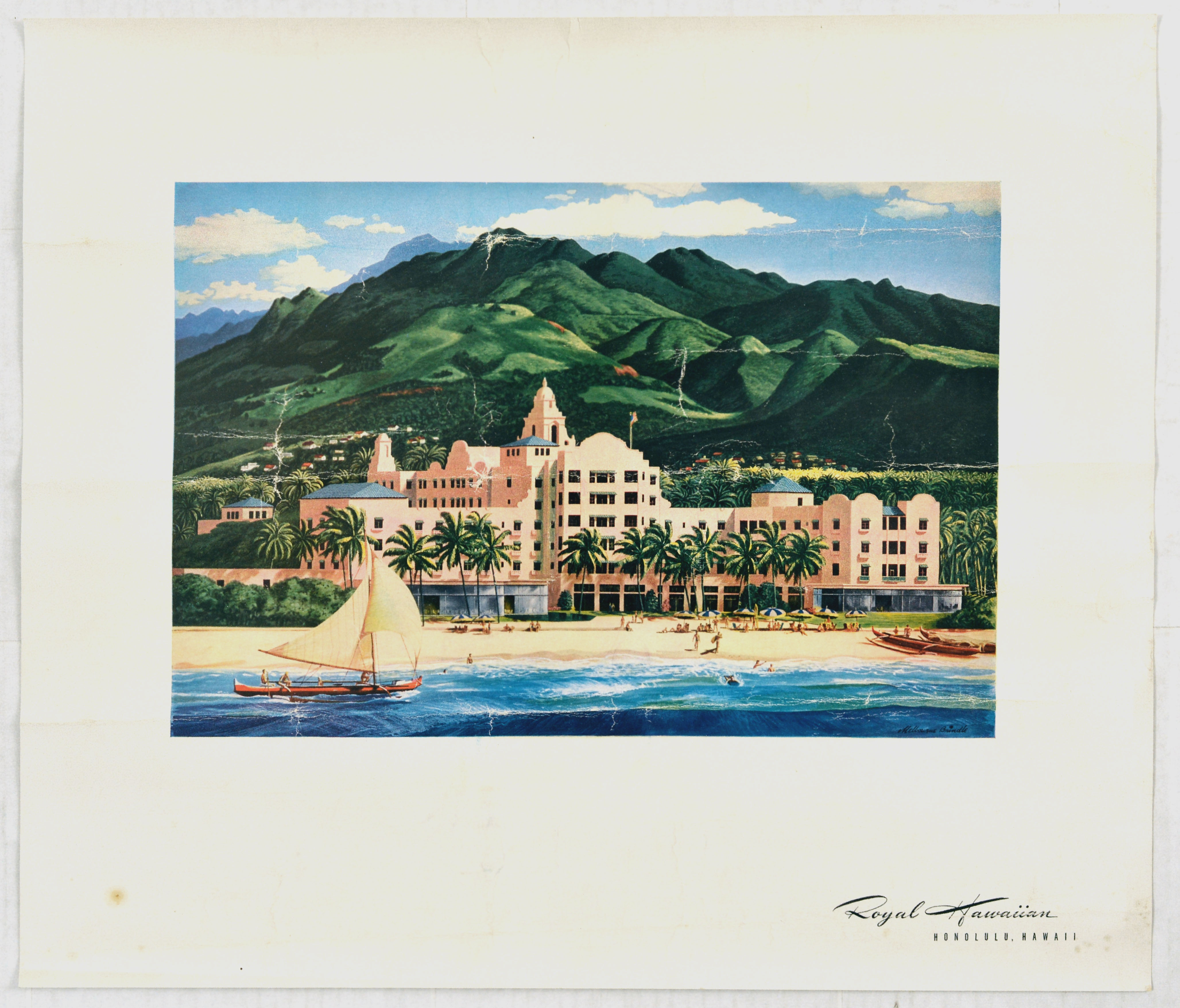 Travel Poster Royal Hawaiian Hotel Honolulu Hawaii