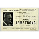 Advertising Poster Louis Armstrong Jazz Gala Lyon France 1934