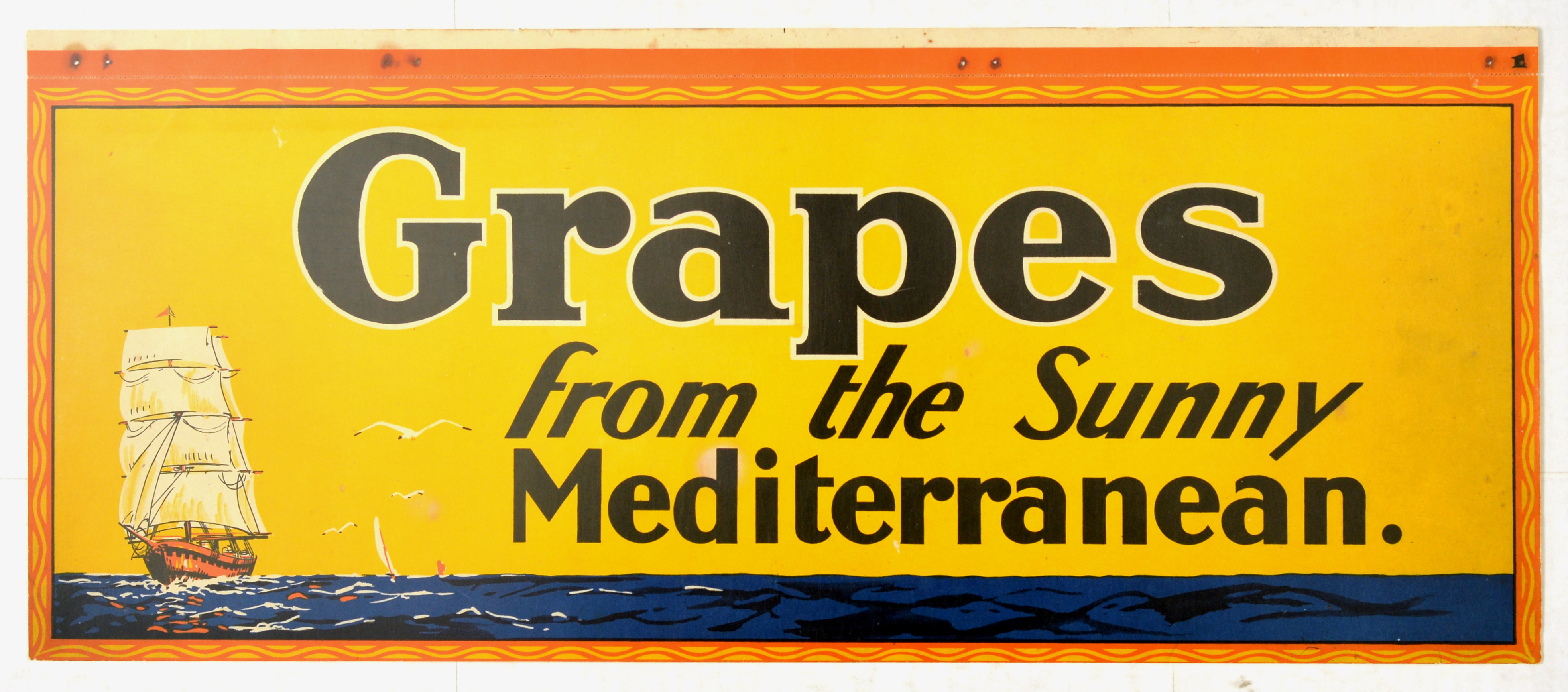 Advertising Poster Sunny Mediterranean Grapes