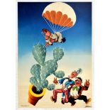 War Poster Hitler Parachute Cactus WWII Aias Bernal