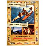 Travel Poster Southern California Vacation Surfing Golf