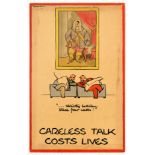 War Poster Careless Talk Fougasse WWII Gentlemens Club