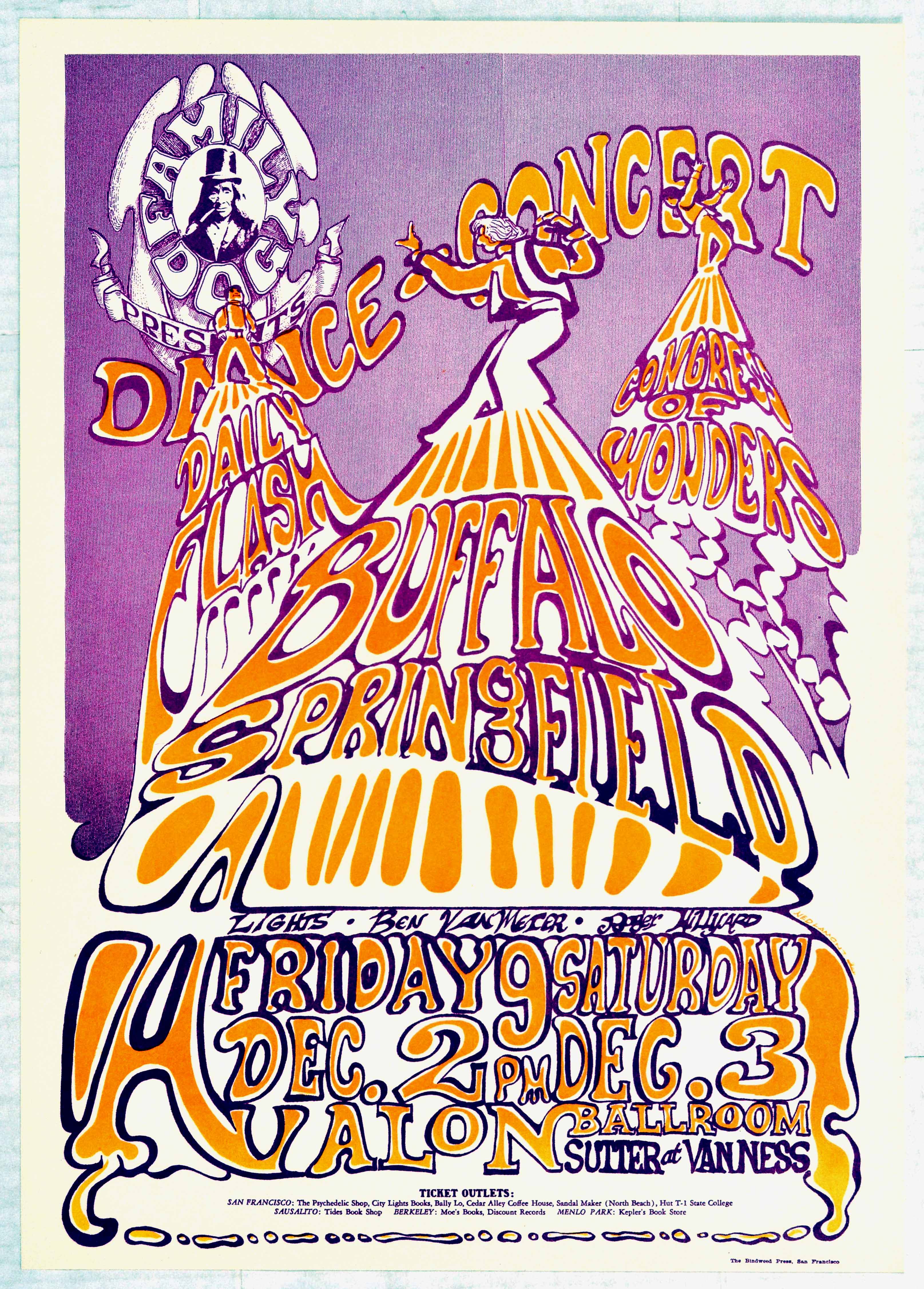 Rock Concert Poster Buffalo Springfield 1966 Avalon