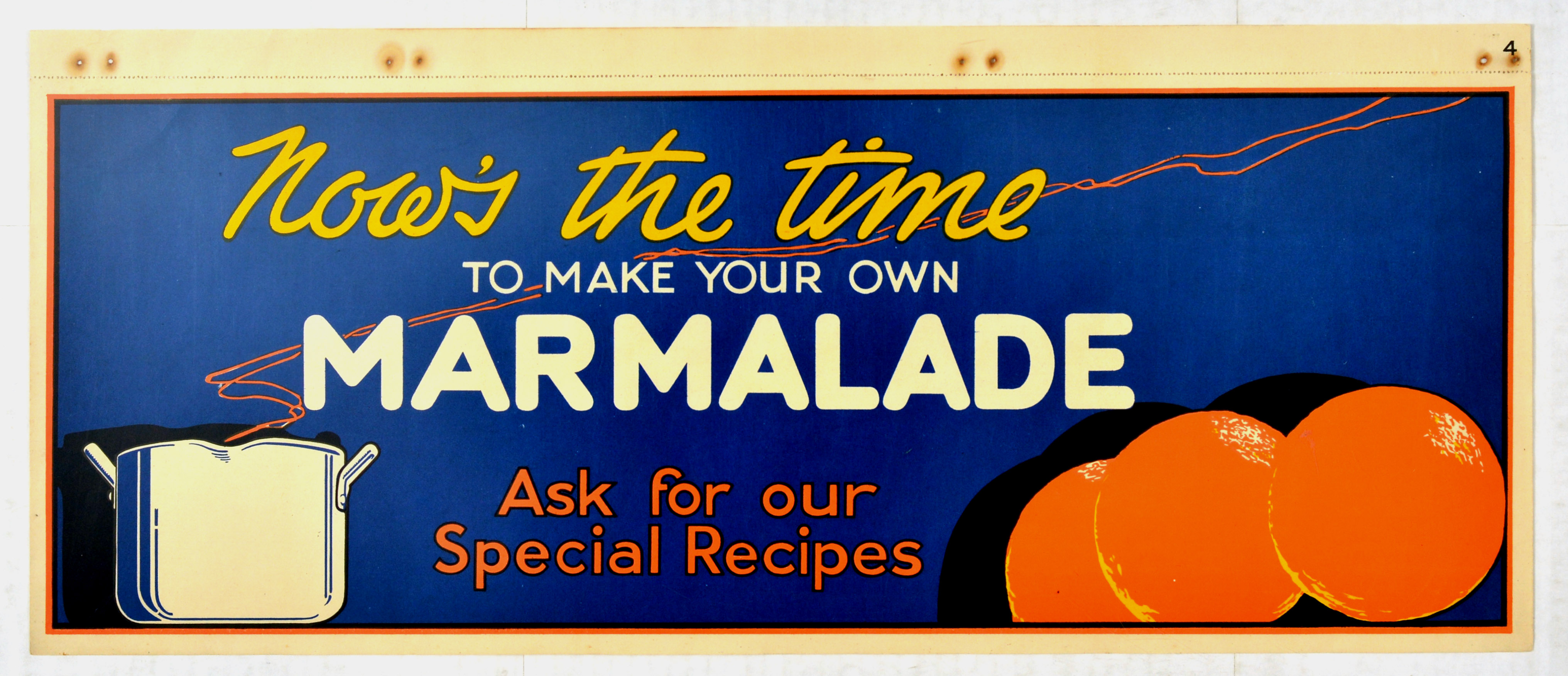 Advertising Poster Time To make Marmalade Oranges Home Cooking