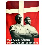 War Poster Danish Seamen United Nations WWII