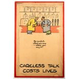 War Poster Careless Talk Fougasse WWII Pub