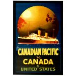 Travel Poster Canadian Pacific Canada United States Steamship