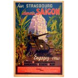 Propaganda Poster Yesterday Strasbourg Today Saigon Indochina