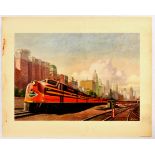 Travel Poster Panama Limited Illinois Central Railway Pullman