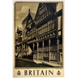 Travel Poster Britain Chester Watergate Street Row