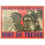 Propaganda Poster Help Rebuild France WWII Vichy