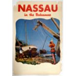 Travel Poster Nassau in the Bahamas Fishing Boats