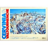 Sport Poster Cervinia and Valtournenche Italian Ski Slope Map