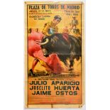 Advertising Poster Madrid Bullring Bullfight Corrida