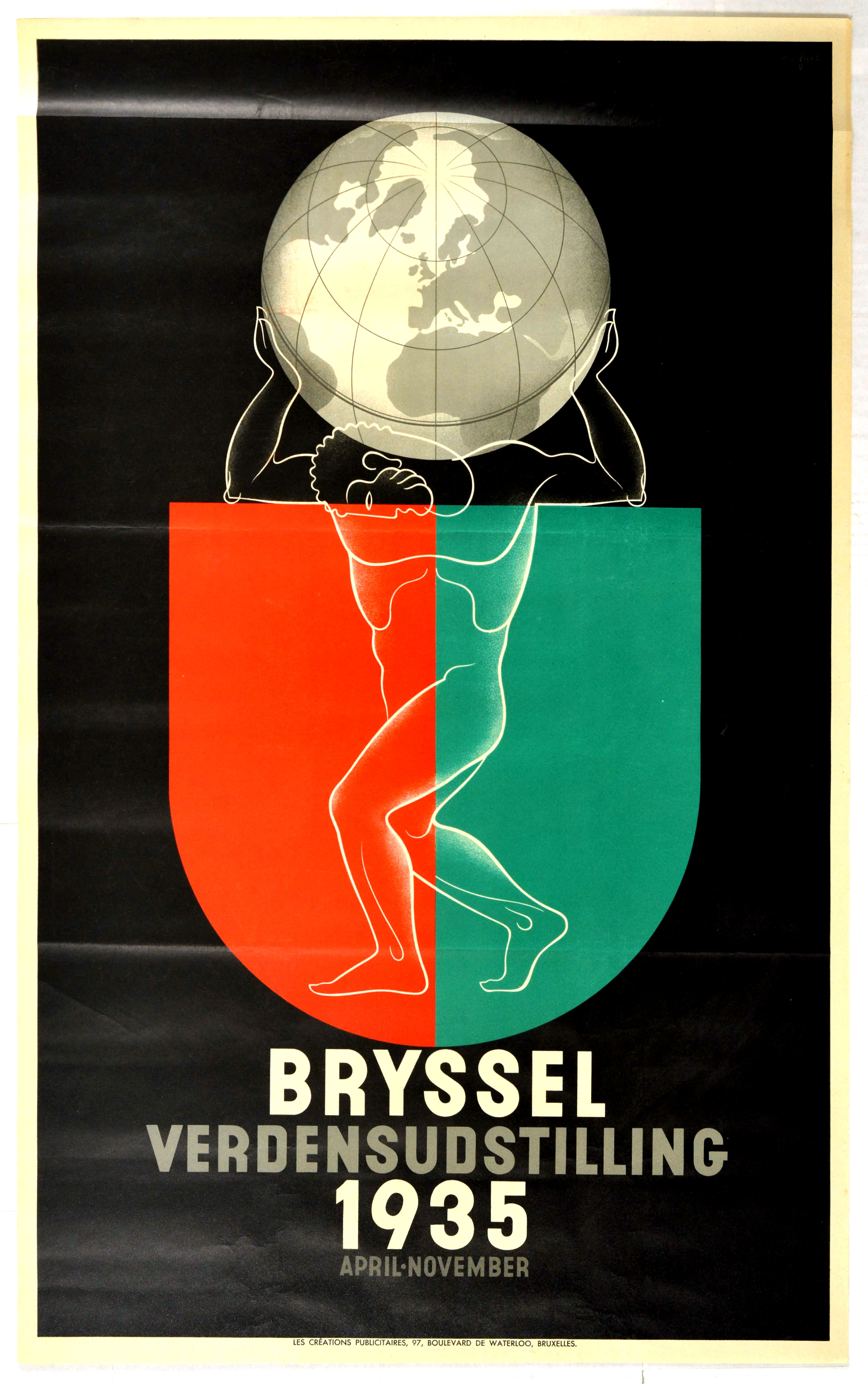 Advertising Poster Brussels World Exhibition 1935 Art Deco