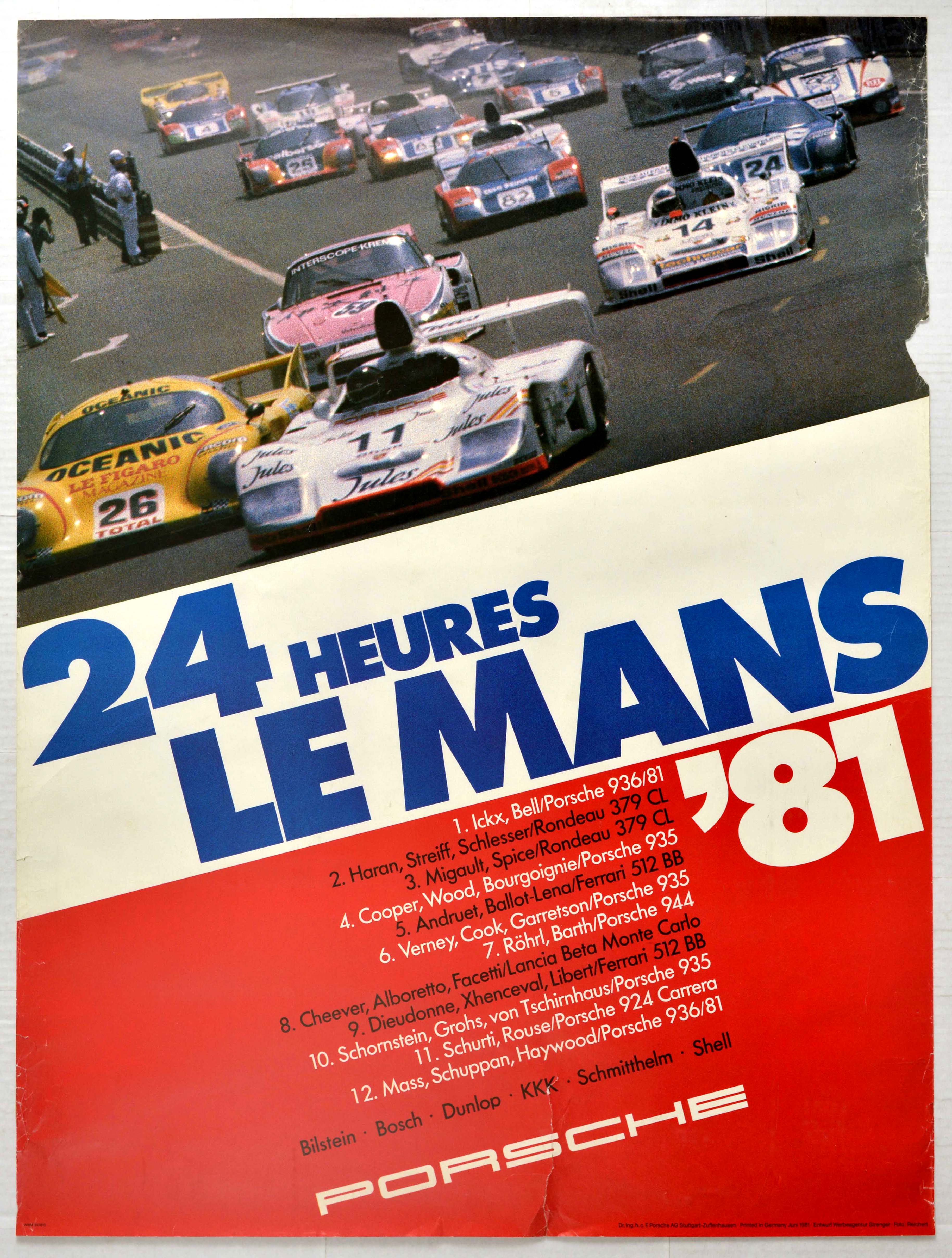 Advertising Poster Porsche 24 Hours Le Mans