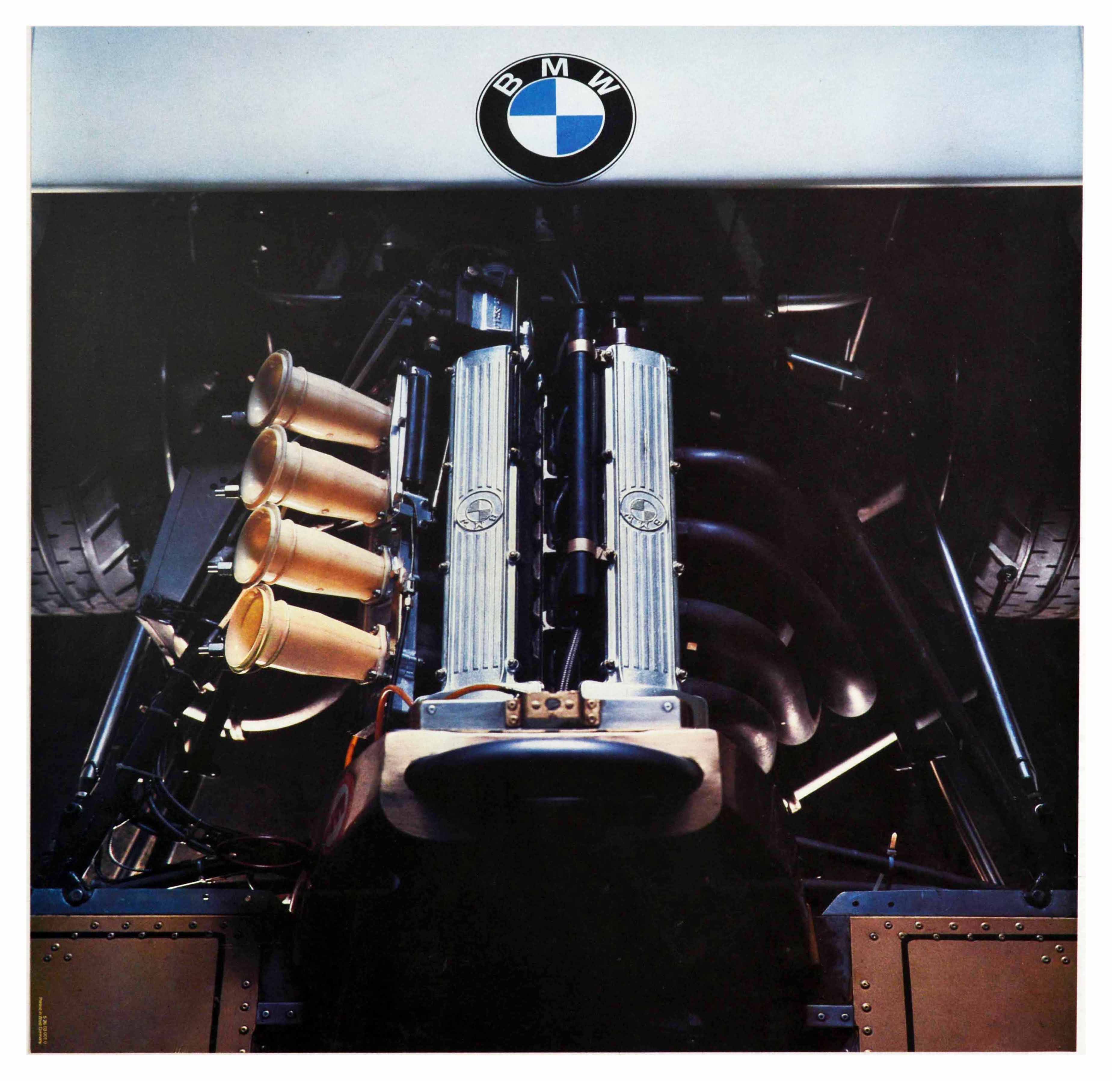 Advertising Poster BMW Formula 2 Race Car Engine Germany