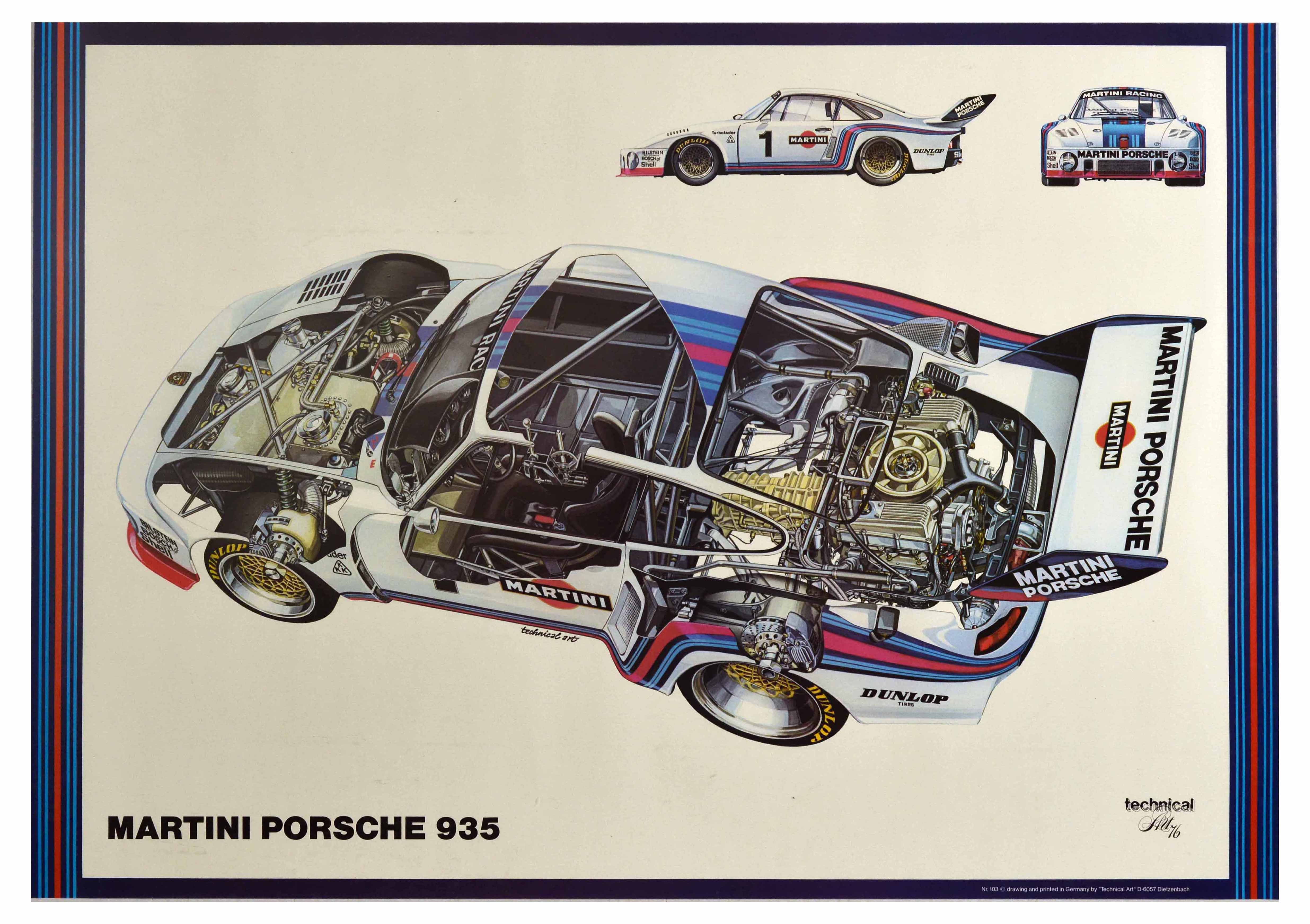 Sport Poster Martini Porsche 935 Cutaway