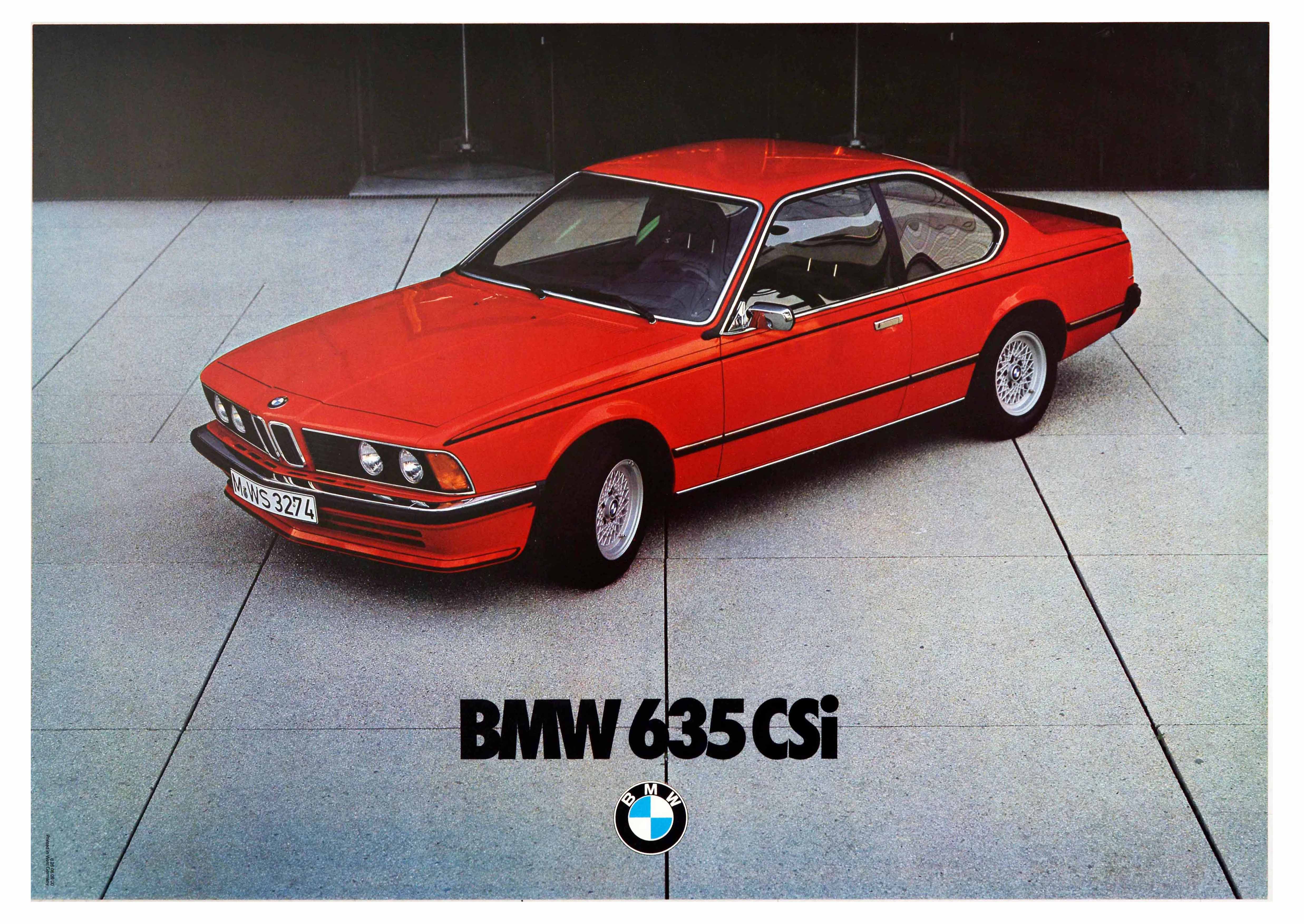Advertising Poster BMW 635 CSi Coupe Car Germany Red