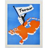 Advertising Poster Trouw WWII Newspaper Resistance Netherlands