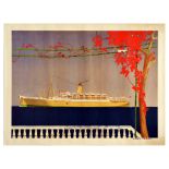Travel Poster Orient Line Orcades Steam Ship Chas Pears