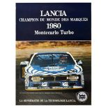 Advertising Poster Lancia World Champion Brands Monte Carlo Turbo