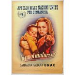 Propaganda Poster United Nations Help Children UNAC Italy