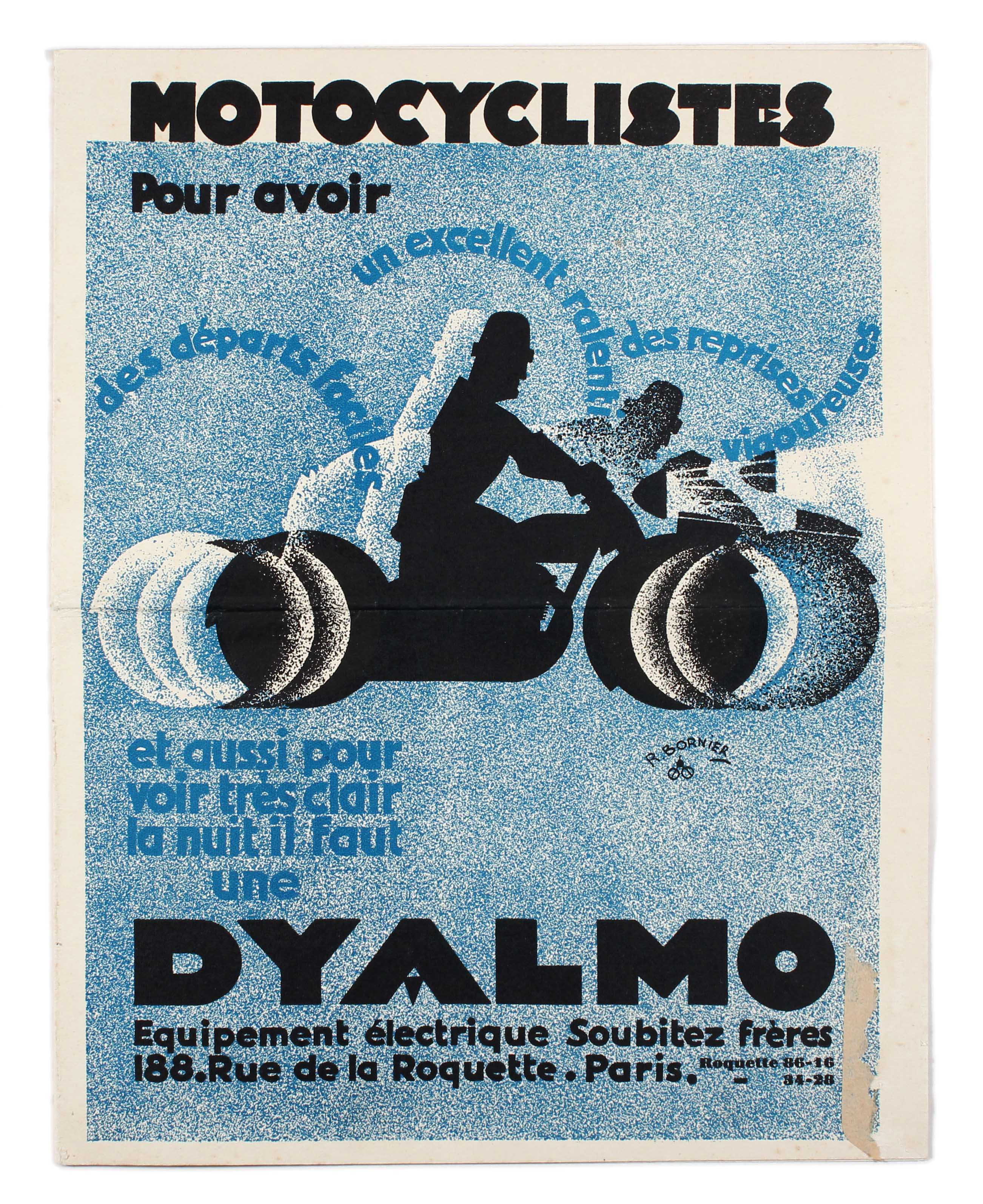 Advertising Poster Art Deco Motorcycle Dynamo Dyalmo