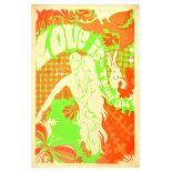 War Poster Love Is Turn On Couple White Rabbit Psychedelic