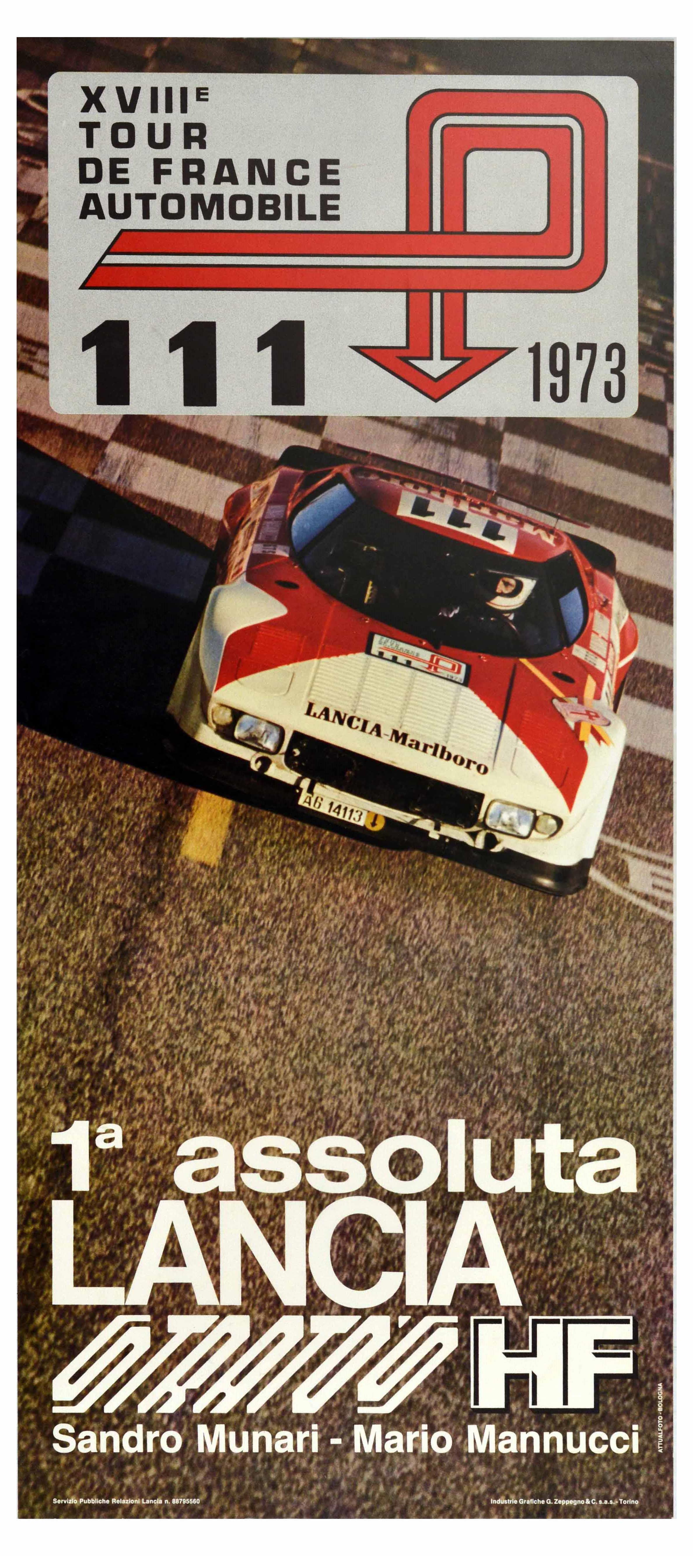 Advertising Poster Lancia Stratos Tour de France Automobile