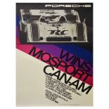 Advertising Poster Porsche 917 Wins Mosport CanAm Crown Cola Valvoline Holiday Inn