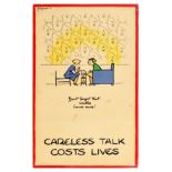 War Poster Careless Talk Costs Lives WWII Tea Fougasse