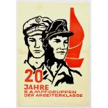 Propaganda Poster Working Class Combat Groups DDR