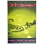 Travel Poster Grindelwald Ski Switzerland Interlaken