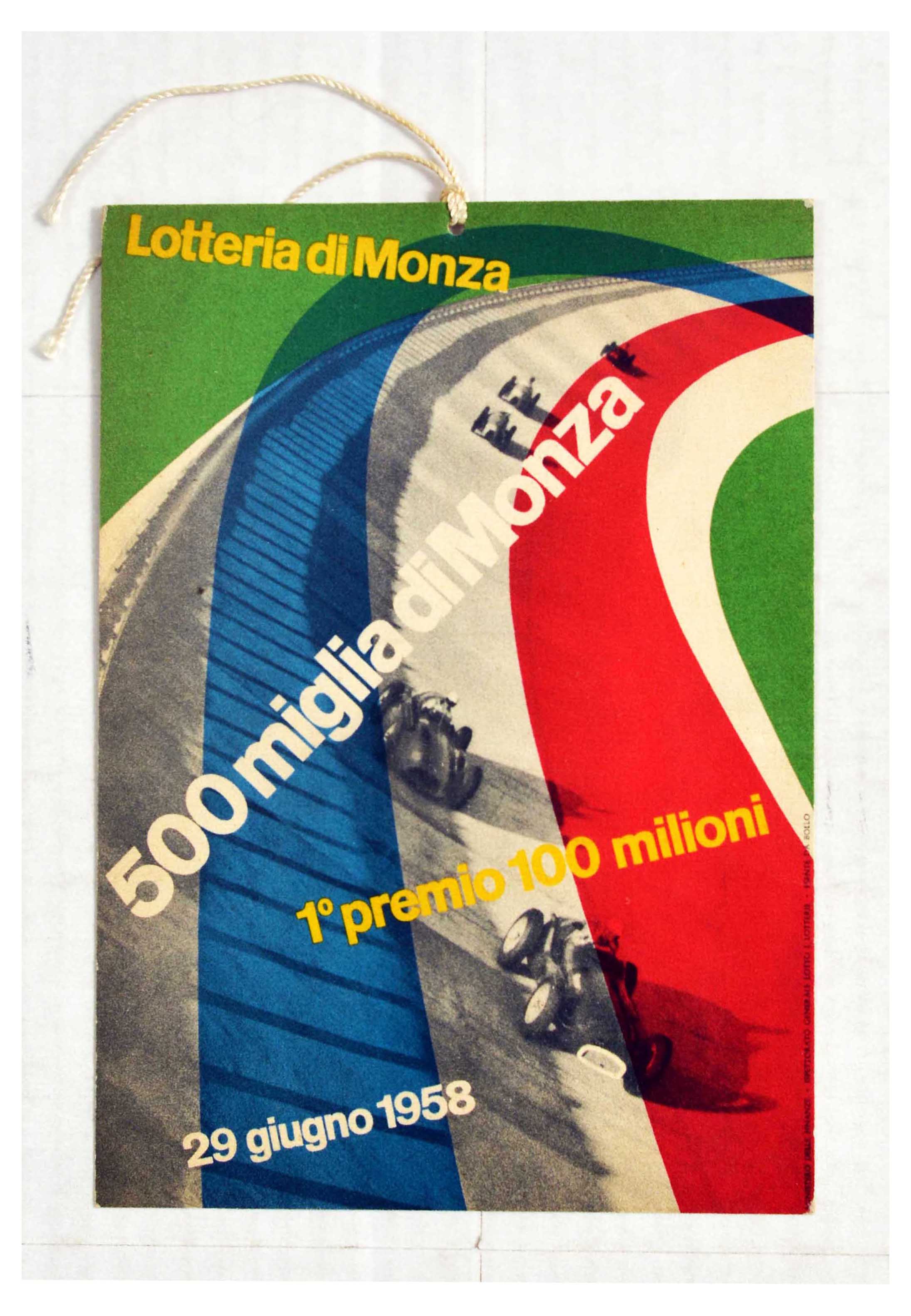 Sport Poster 500 Miglia di Monza Racing Track Lottery Italy