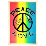 War Poster Peace Love Anti War Hands Symbol Rainbow