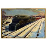 Travel Poster Pennsylvania Railroad Train Serving the Nation