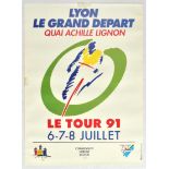 Advertising Poster Tour de France Lyon Le Grand Depart Bicycle Race