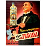 Advertising Poster Anis de la Praviana Alcohol Drink Spain