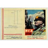 Propaganda Poster Italy Mussolini Fascist Calendar MVSN