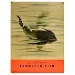 Advertising Poster Armoured Fish BBC Radio How Things Began Nature Natural History