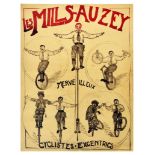 Advertising Poster Les Mills Sauzey Bicycle Circus Performance Show