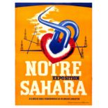 Advertising Poster Sahara Africa Oil Heart Exhibition France