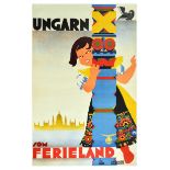 Travel Poster Hungary Ungarn Som Ferieland