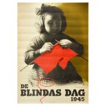 Propaganda Poster Blind Day Girl Knitting Solbrock Moller