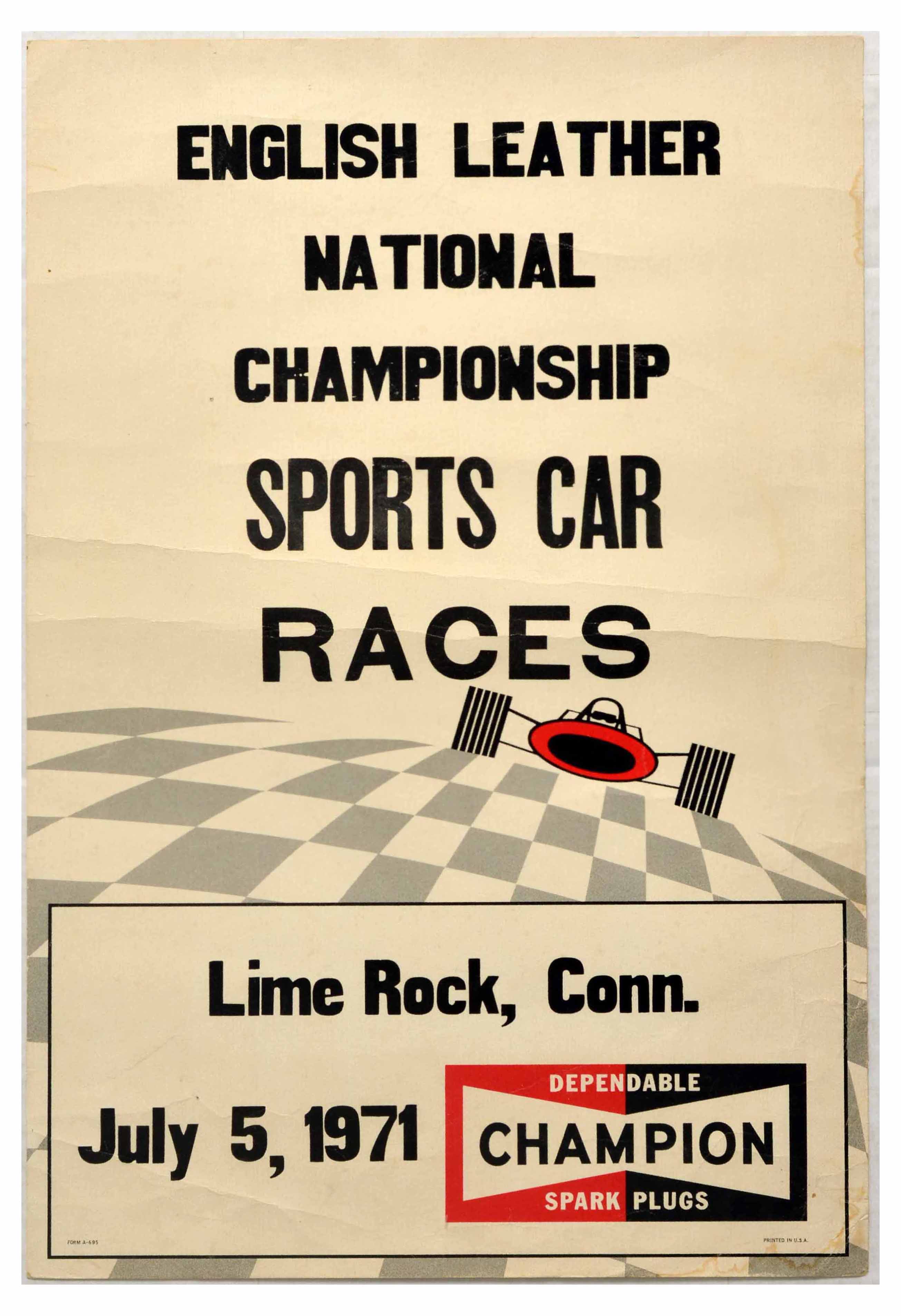 Advertising Poster English Leather National Championship Sports Car Races