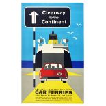 Travel Poster British Railways SNCF Car Ferry Dover Boulogne Calais