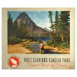 Travel Poster Visit Glorious Glacier National Park Montana USA