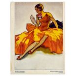 Advertising Poster Art Deco Lady Book Spain