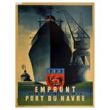 Advertising Poster Art Deco Emprunt Port du Havre Loan Ship Sea